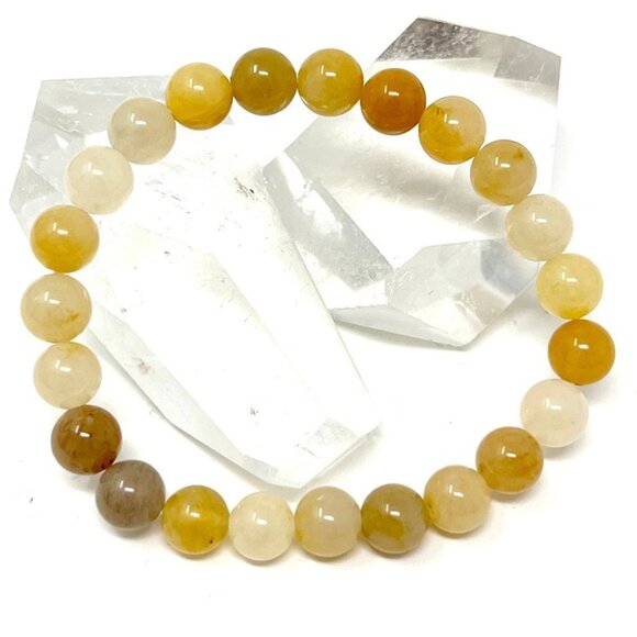 Yellow Aventurine Bracelet Jewelry crystal beaded accessories handmade boho NEW - Picture 3 of 10